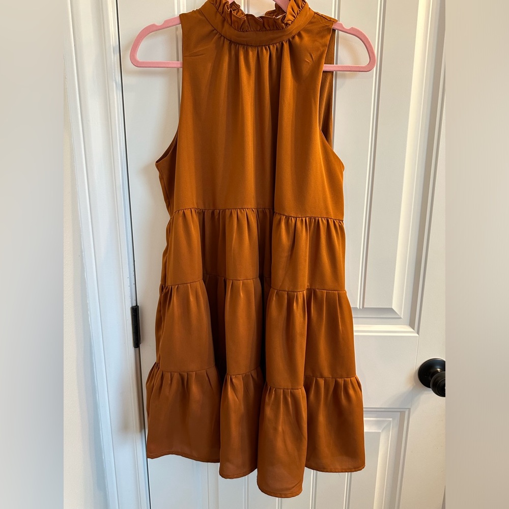 Tan Mesh Dress